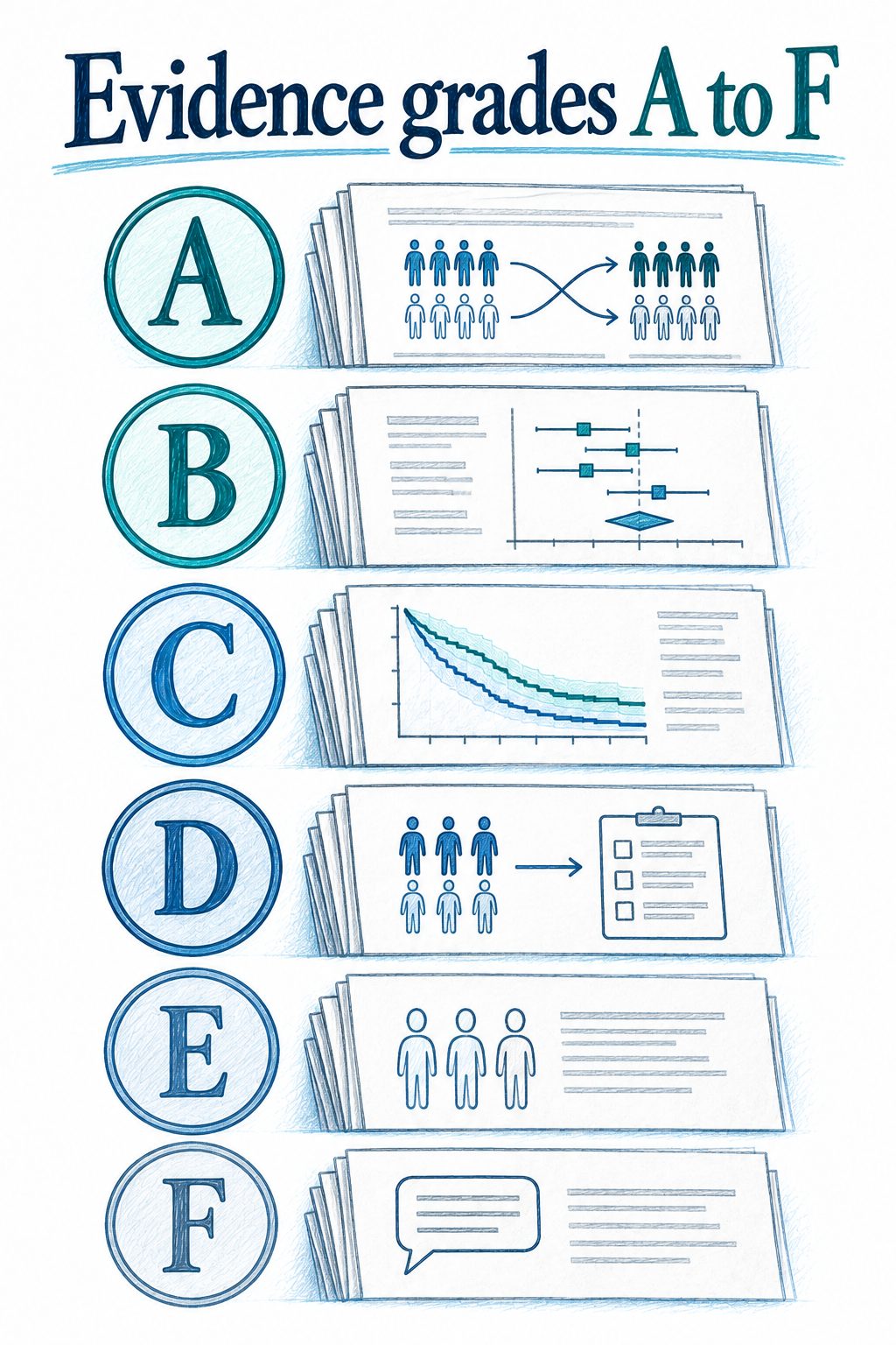 Evidence grading chart showing how certainty differs across the semaglutide and tirzepatide outcomes